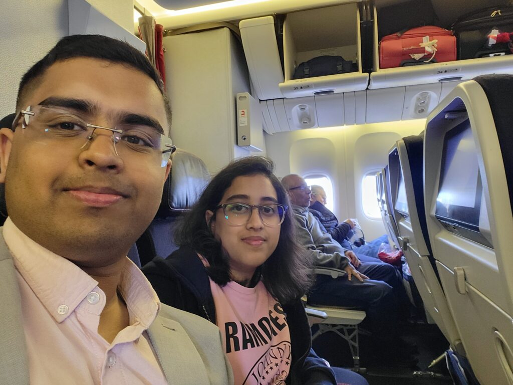 Two persons sitting in the aircraft